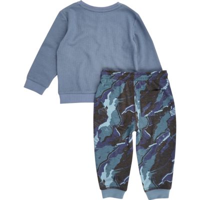 Mini boys blue camo pyjama set